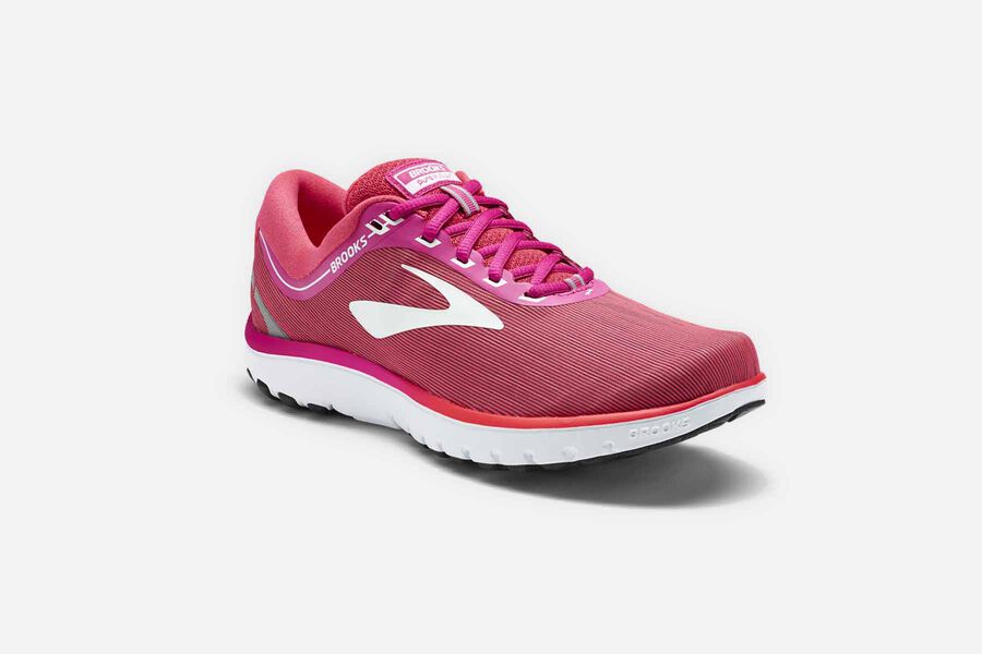 Brooks Pureflow 7 Road Running Shoes Womens Pink/White 281596-AFY